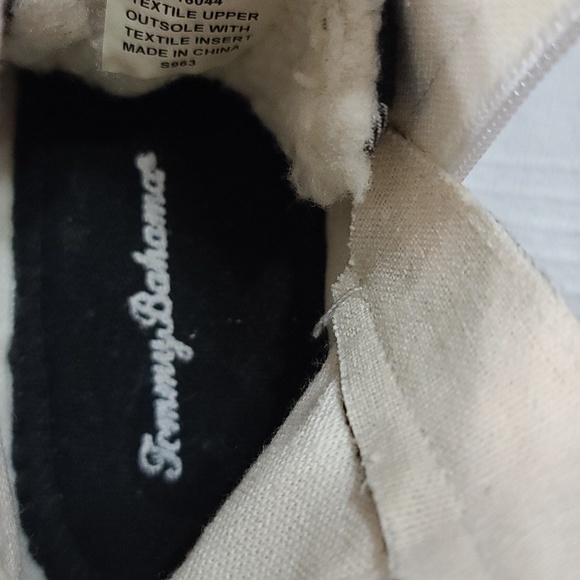 Tommy Bahama Womens Sneakers Black White Plaid Laces Zips Faux Fur Trim Sz 7.5 - Picture 2 of 12